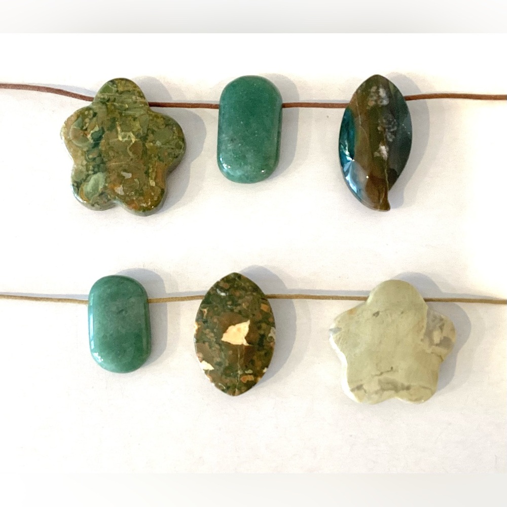 6 Semi Precious Stone Pendants